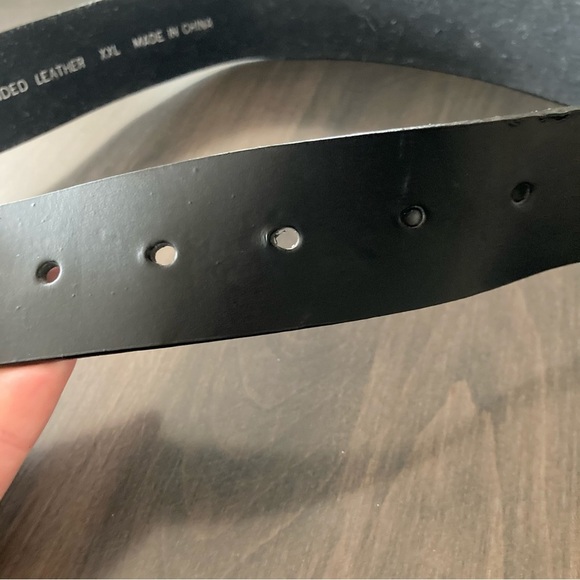 Unbranded Black Leather Big Silver Toned Rhinestone Belt Buckle XXL - Picture 4 of 7